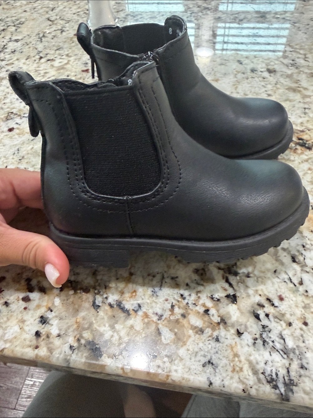 The Children's Place Black Zip Ankle Boots for Boys